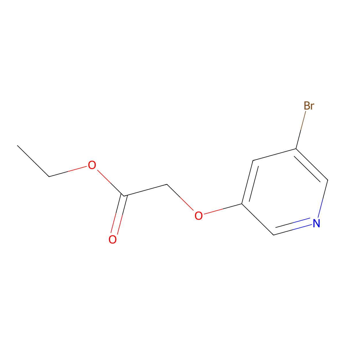 Ethyl 2-[(5-bromopyridin-3-yl)oxy]acetate molecular structure, CAS 1341405-39-7