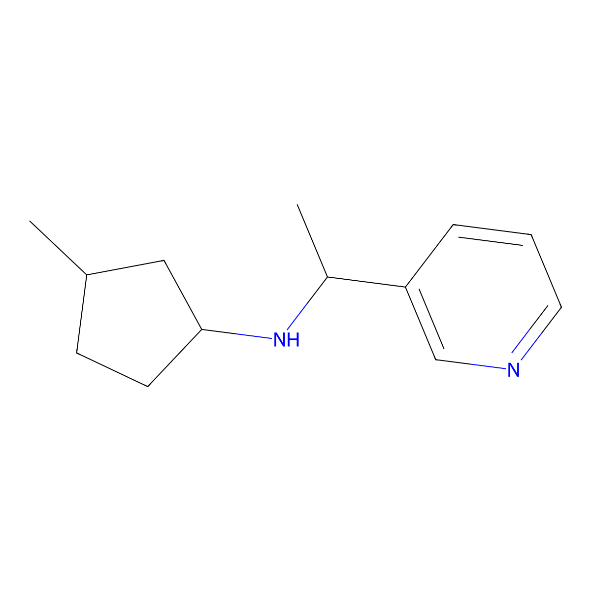 3-Methyl-N-[1-(pyridin-3-yl)ethyl]cyclopentan-1-amine molecular structure, CAS 1341405-59-1