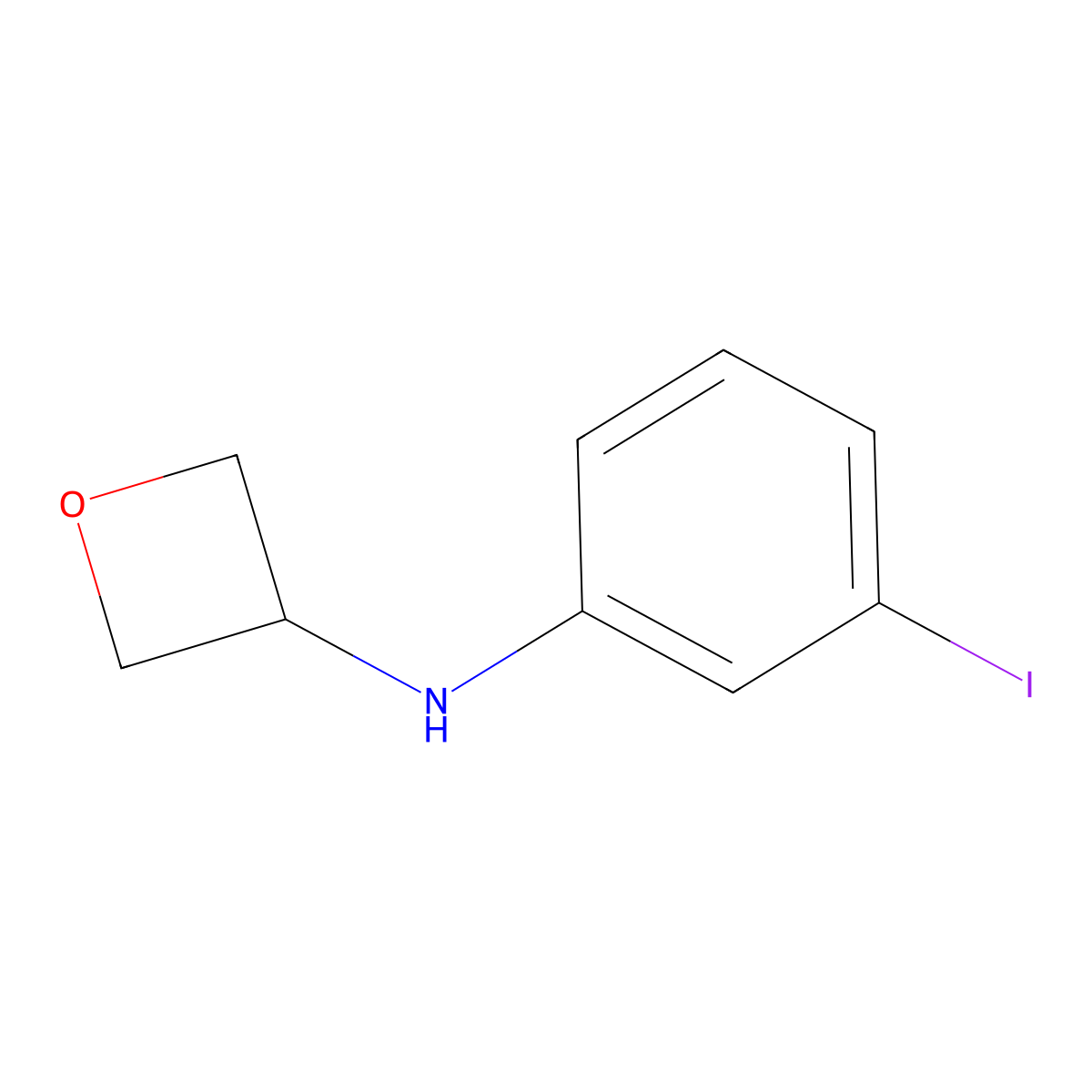 N-(3-iodophenyl)oxetan-3-amine molecular structure, CAS 1341409-32-2