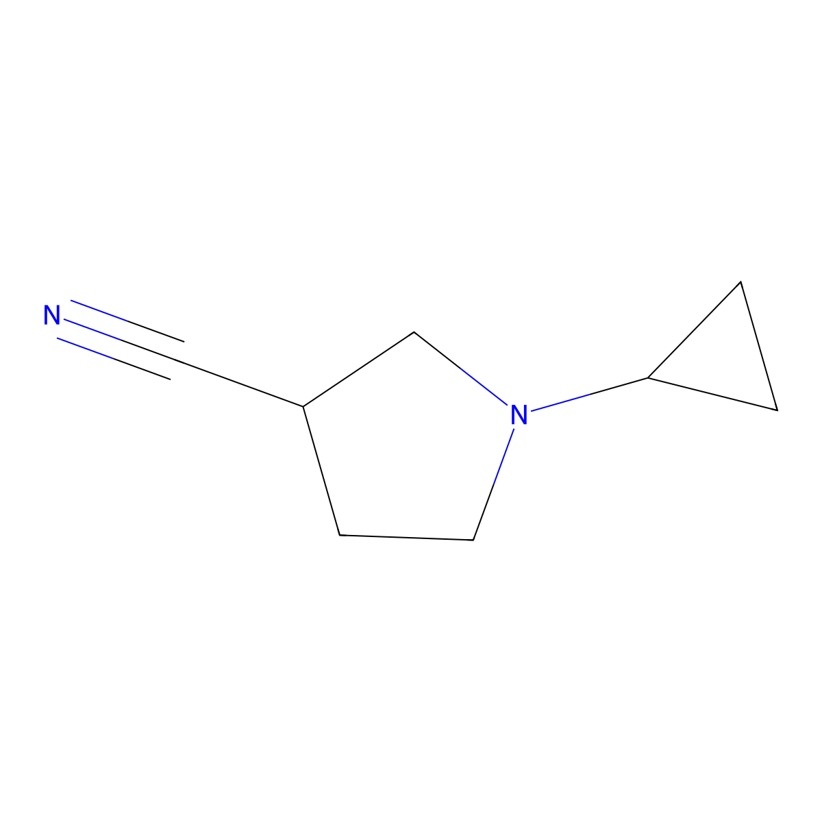 1-Cyclopropylpyrrolidine-3-carbonitrile molecular structure, CAS 1341409-48-0