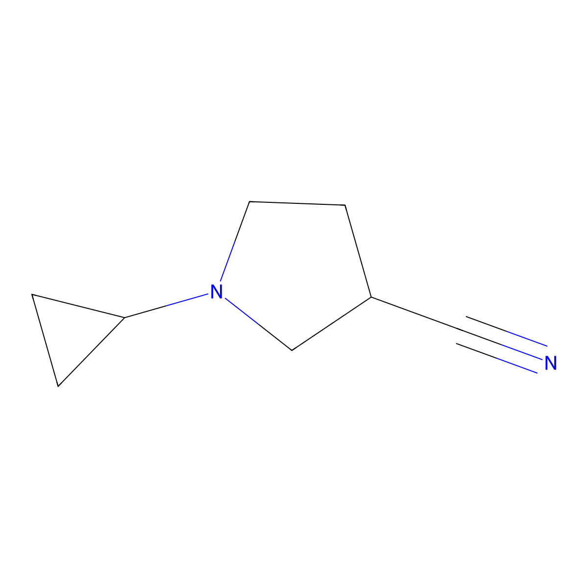 1-Cyclopropylpyrrolidine-3-carbonitrile molecular structure, CAS 1341409-48-0