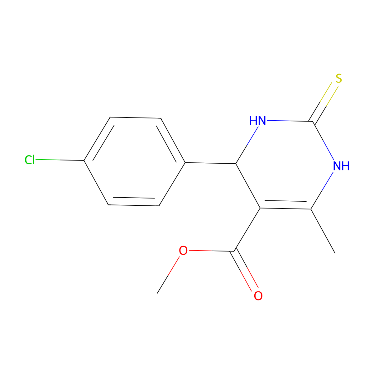 Methyl 2-(4-chlorophenyl)-6-methyl-4-thioxo-2H,3H,5H-3,5-diazinecarboxylate molecular structure, CAS 134141-11-0