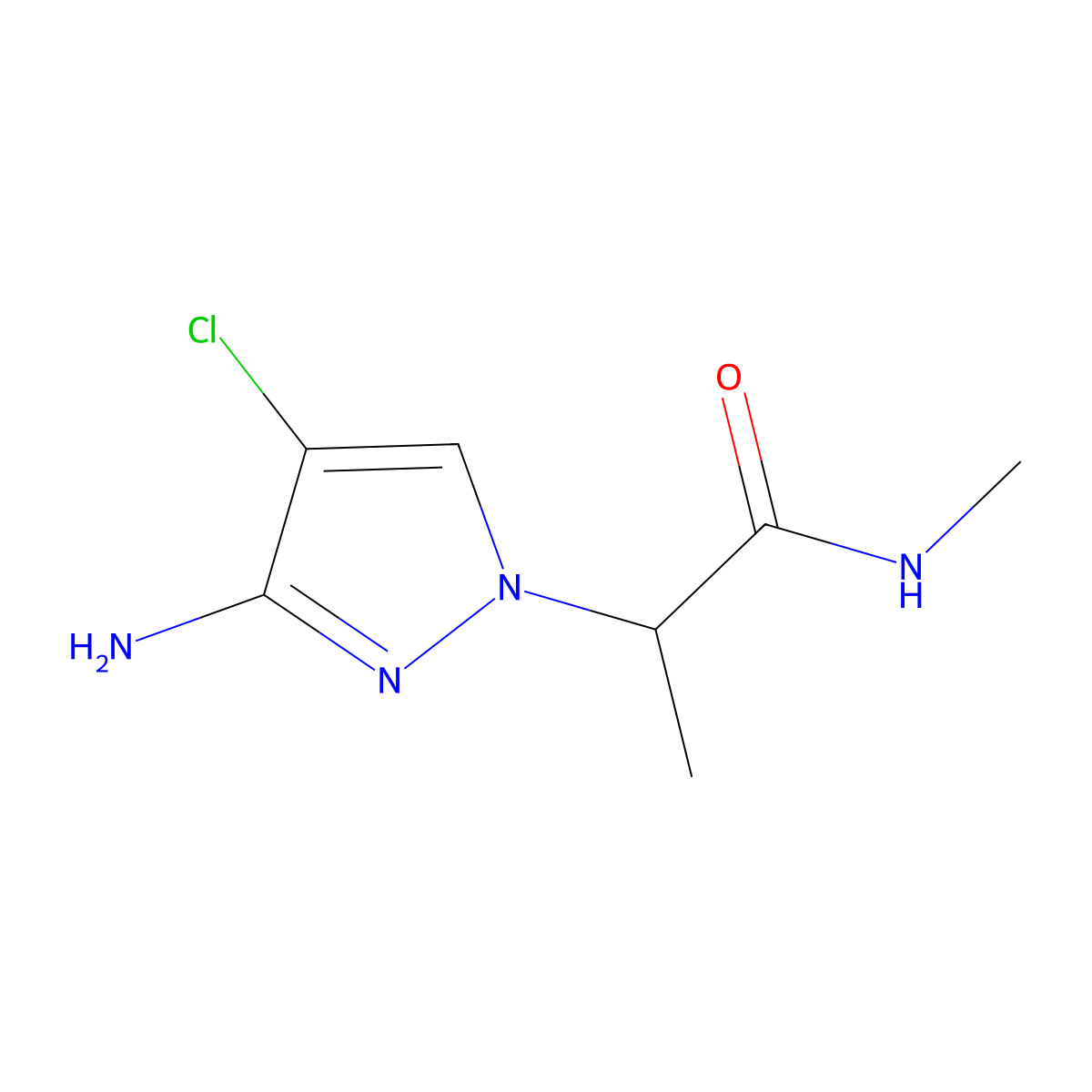 2-(3-Amino-4-chloro-1H-pyrazol-1-YL)-N-methylpropanamide molecular structure, CAS 1341411-67-3