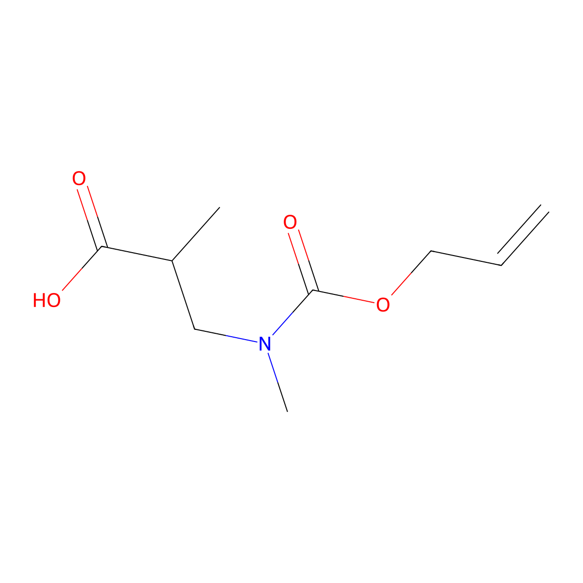 2-Methyl-3-{methyl[(prop-2-en-1-yloxy)carbonyl]amino}propanoic acid molecular structure, CAS 1341412-08-5
