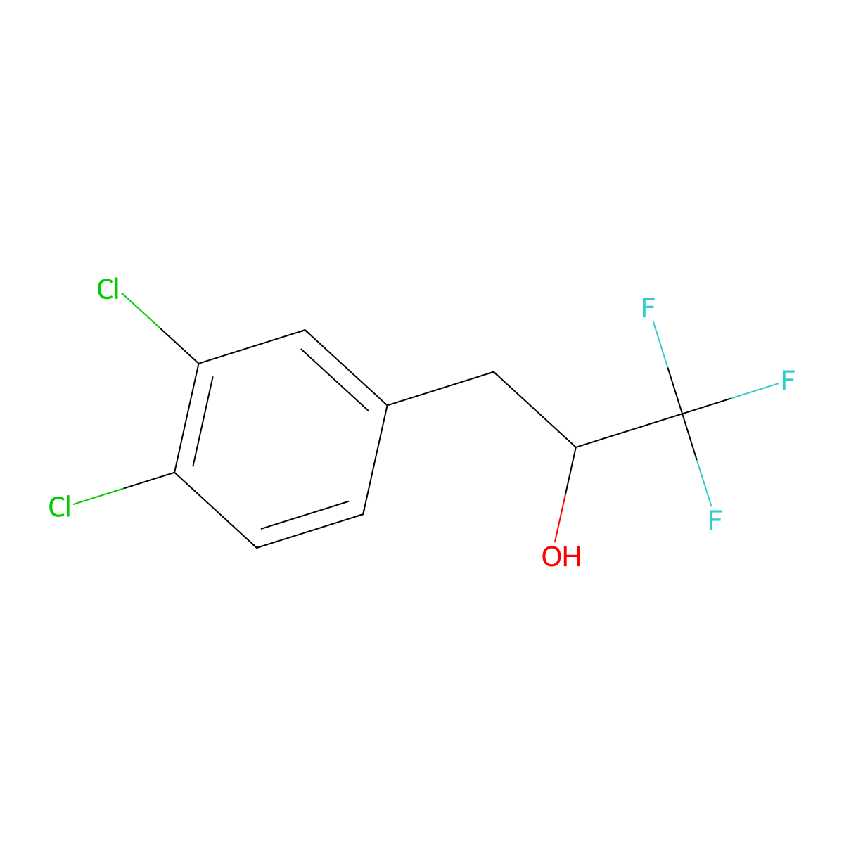 3-(3,4-Dichlorophenyl)-1,1,1-trifluoropropan-2-ol molecular structure, CAS 1341413-38-4