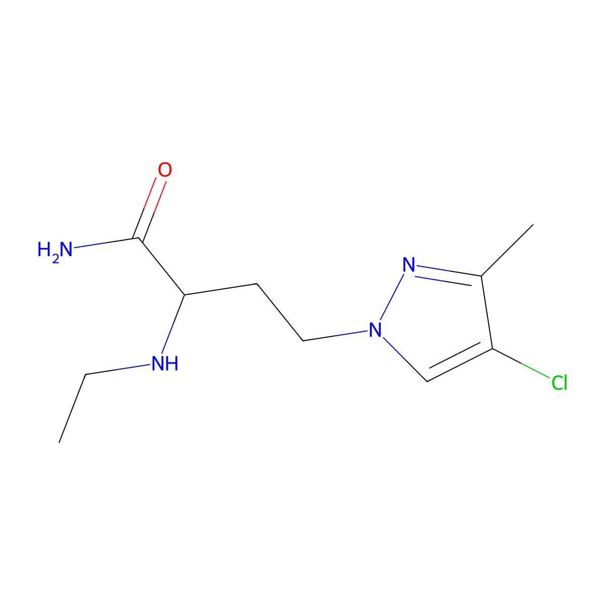 4-(4-Chloro-3-methyl-1h-pyrazol-1-yl)-2-(ethylamino)butanamide molecular structure, CAS 1341414-92-3