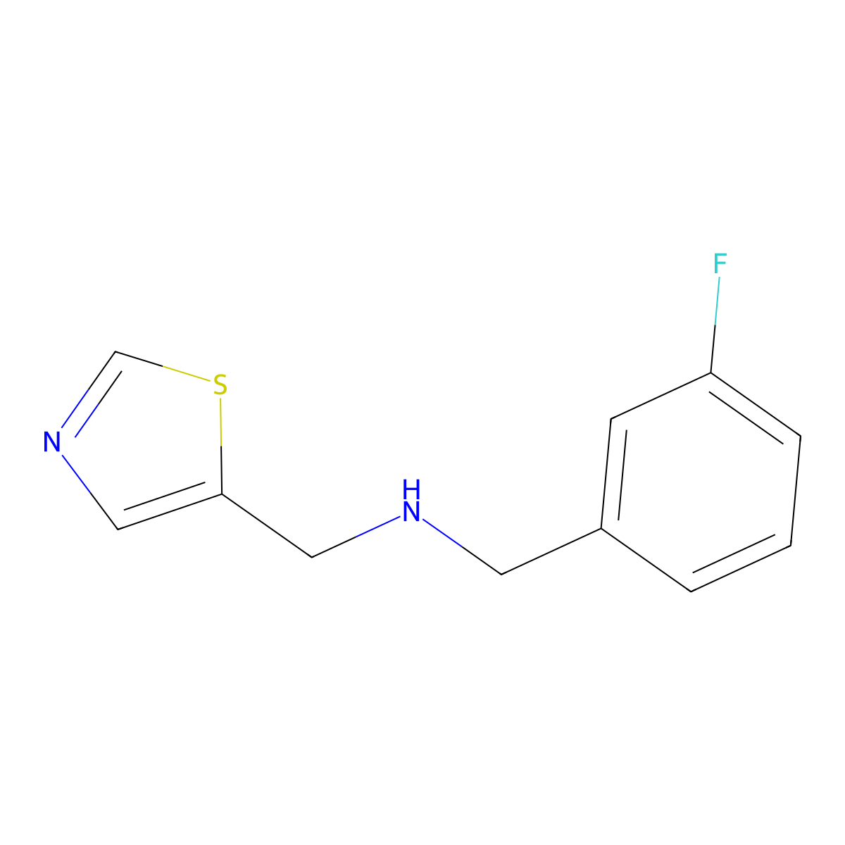 [(3-Fluorophenyl)methyl][(1,3-thiazol-5-yl)methyl]amine molecular structure, CAS 1341416-43-0