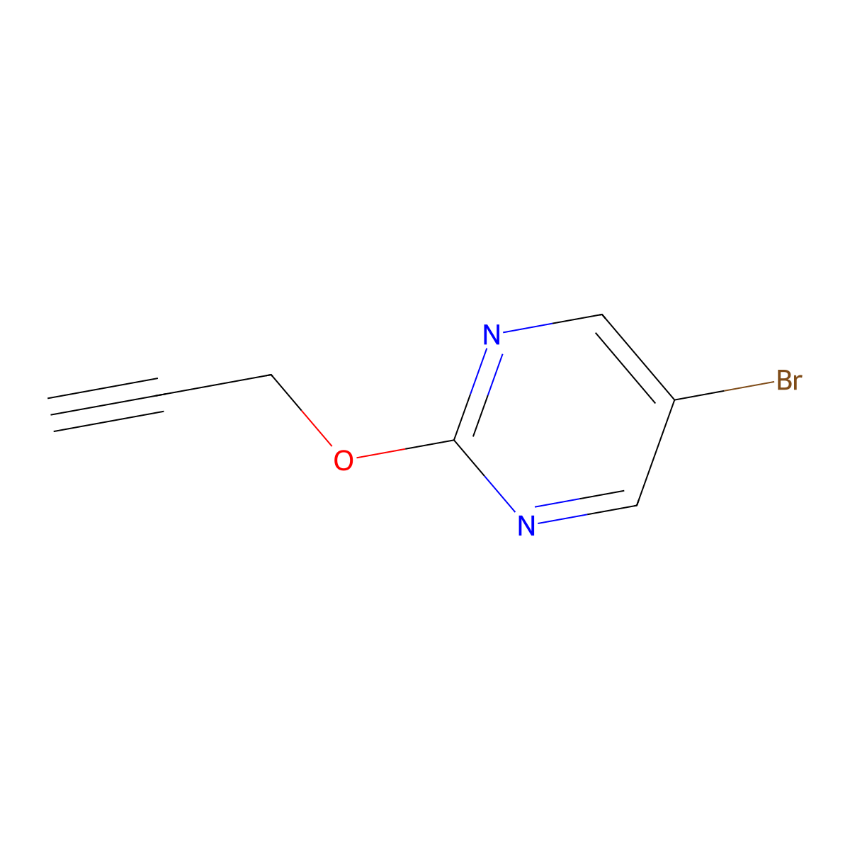 5-Bromo-2-(prop-2-yn-1-yloxy)pyrimidine molecular structure, CAS 1341416-70-3