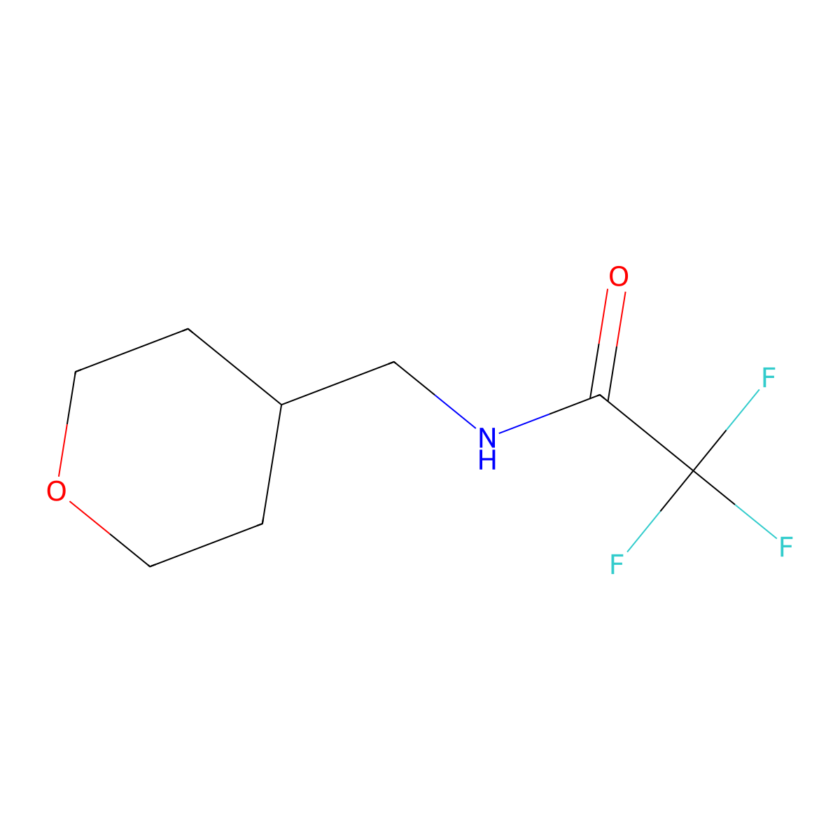 2,2,2-trifluoro-N-(oxan-4-ylmethyl)acetamide molecular structure, CAS 1341418-36-7