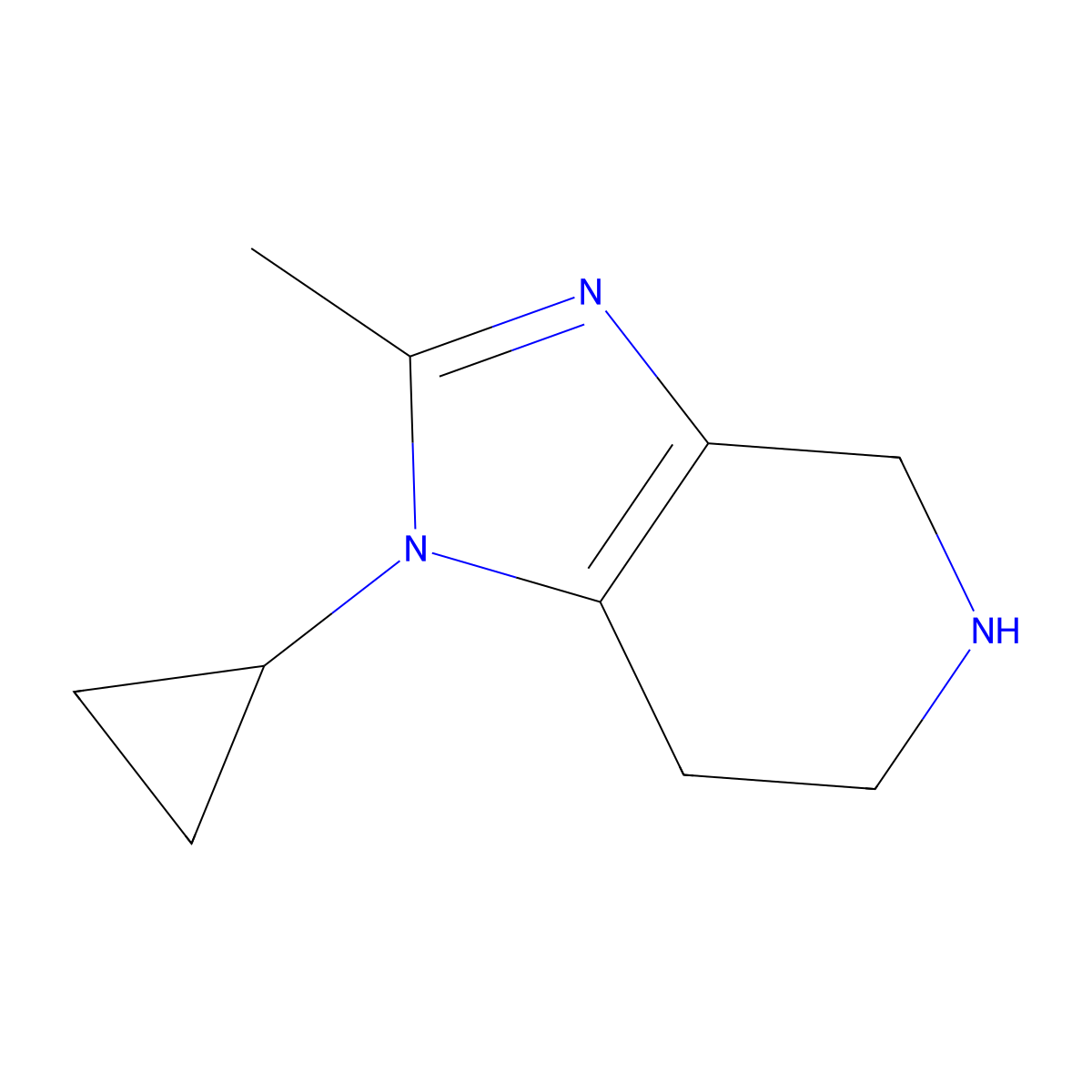 1-Cyclopropyl-2-methyl-4,5,6,7-tetrahydro-1H-imidazo[4,5-c]pyridine molecular structure, CAS 1341418-85-6
