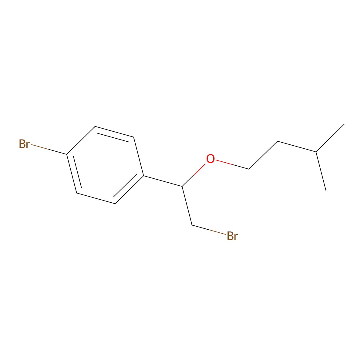 1-Bromo-4-(2-bromo-1-(isopentyloxy)ethyl)benzene molecular structure, CAS 1341419-78-0