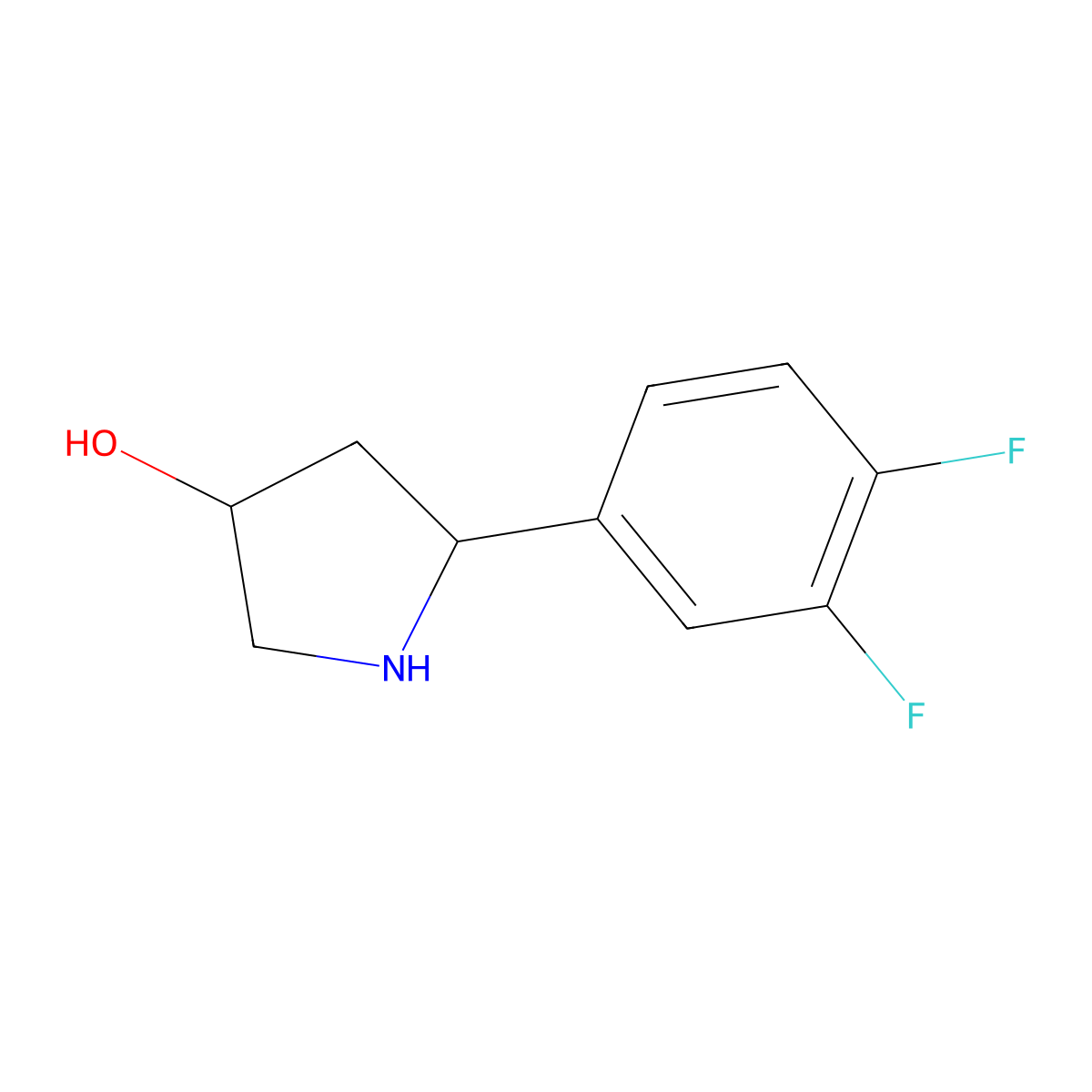 5-(3,4-Difluorophenyl)pyrrolidin-3-ol molecular structure, CAS 1341419-89-3