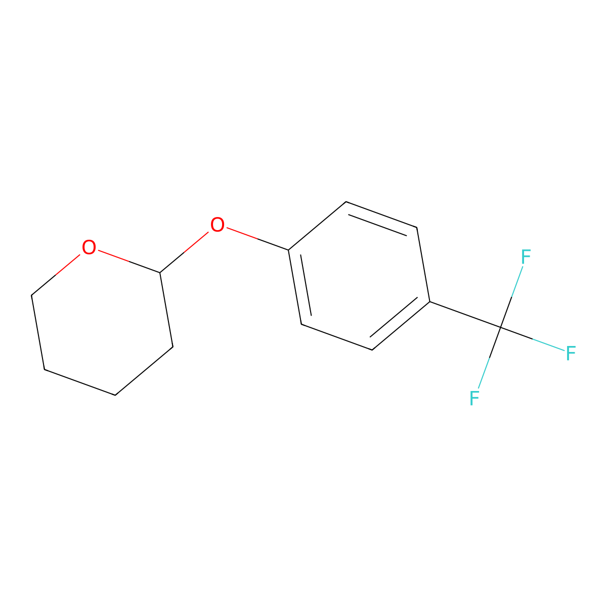 2H-Pyran, tetrahydro-2-[4-(trifluoromethyl)phenoxy]- molecular structure, CAS 134142-88-4