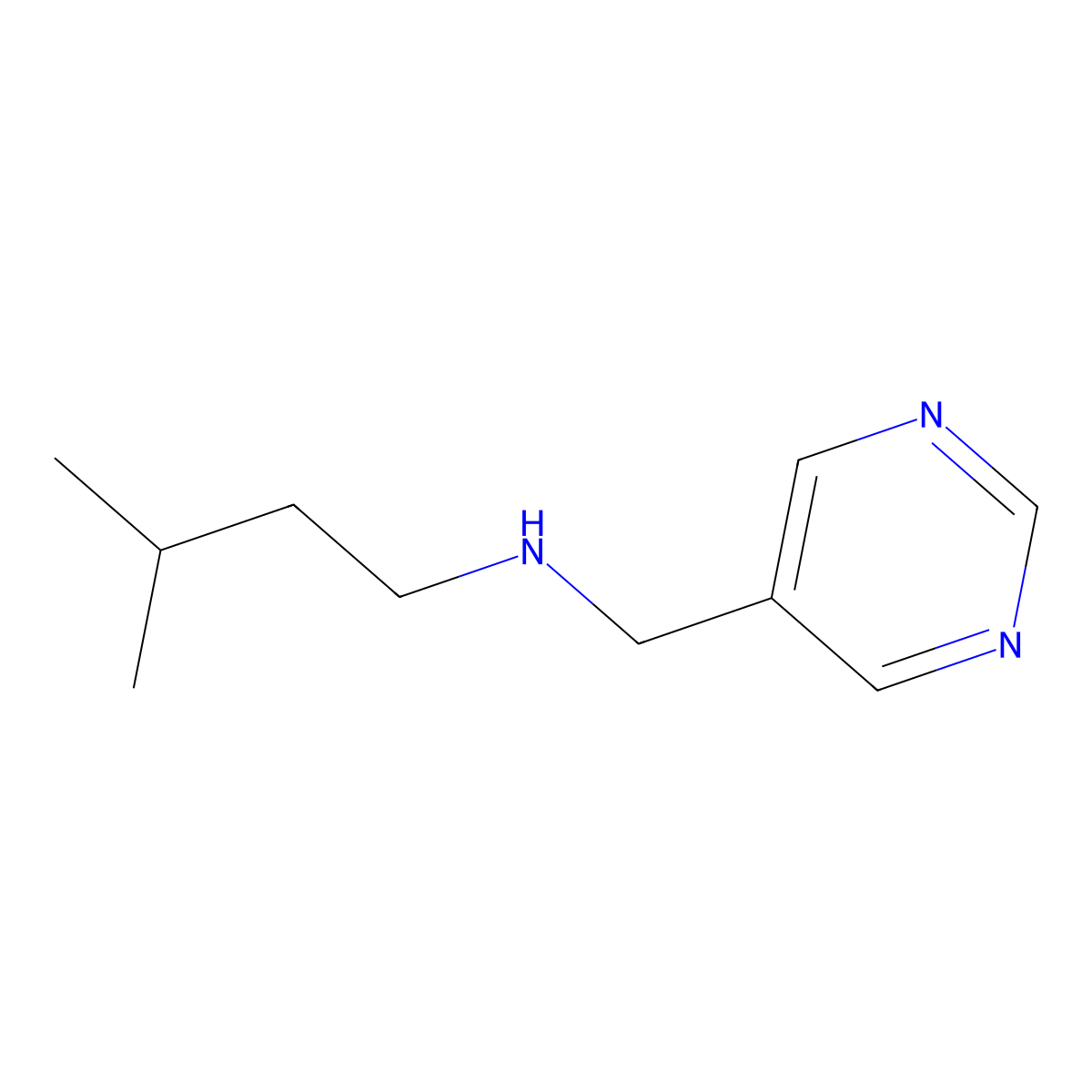 (3-Methylbutyl)[(pyrimidin-5-yl)methyl]amine molecular structure, CAS 1341420-50-5