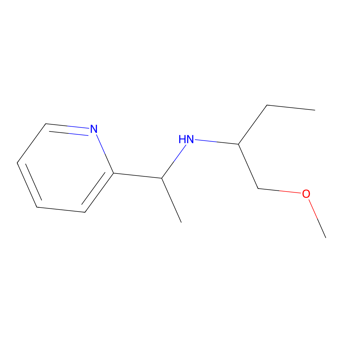 (1-Methoxybutan-2-yl)[1-(pyridin-2-yl)ethyl]amine molecular structure, CAS 1341421-04-2