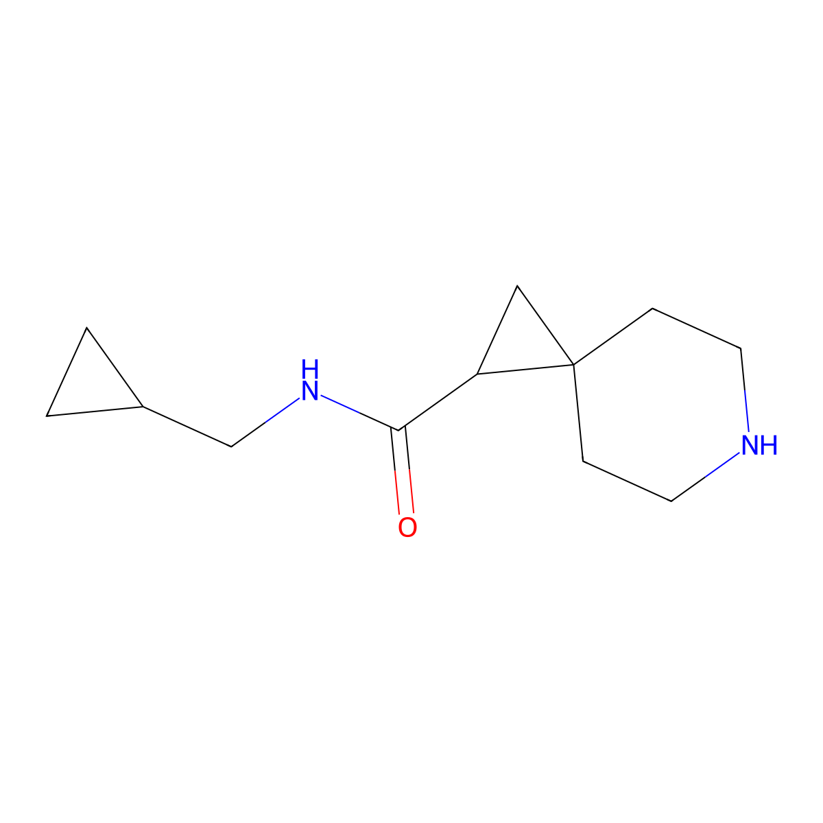 N-(cyclopropylmethyl)-6-azaspiro[2.5]octane-1-carboxamide molecular structure, CAS 1341421-27-9
