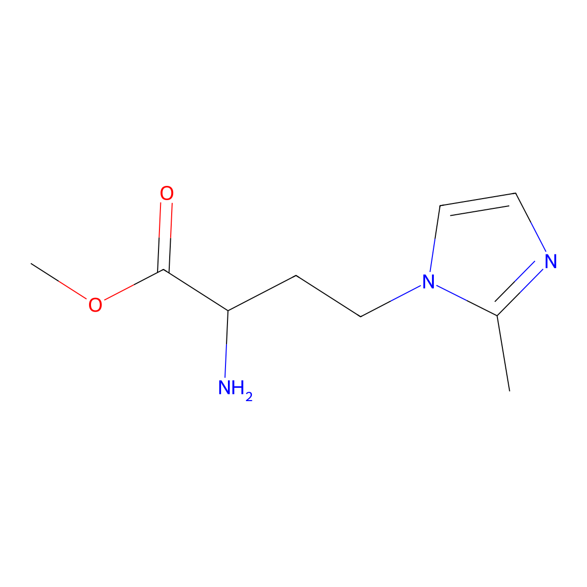 Methyl 2-amino-4-(2-methyl-1h-imidazol-1-yl)butanoate molecular structure, CAS 1341421-79-1