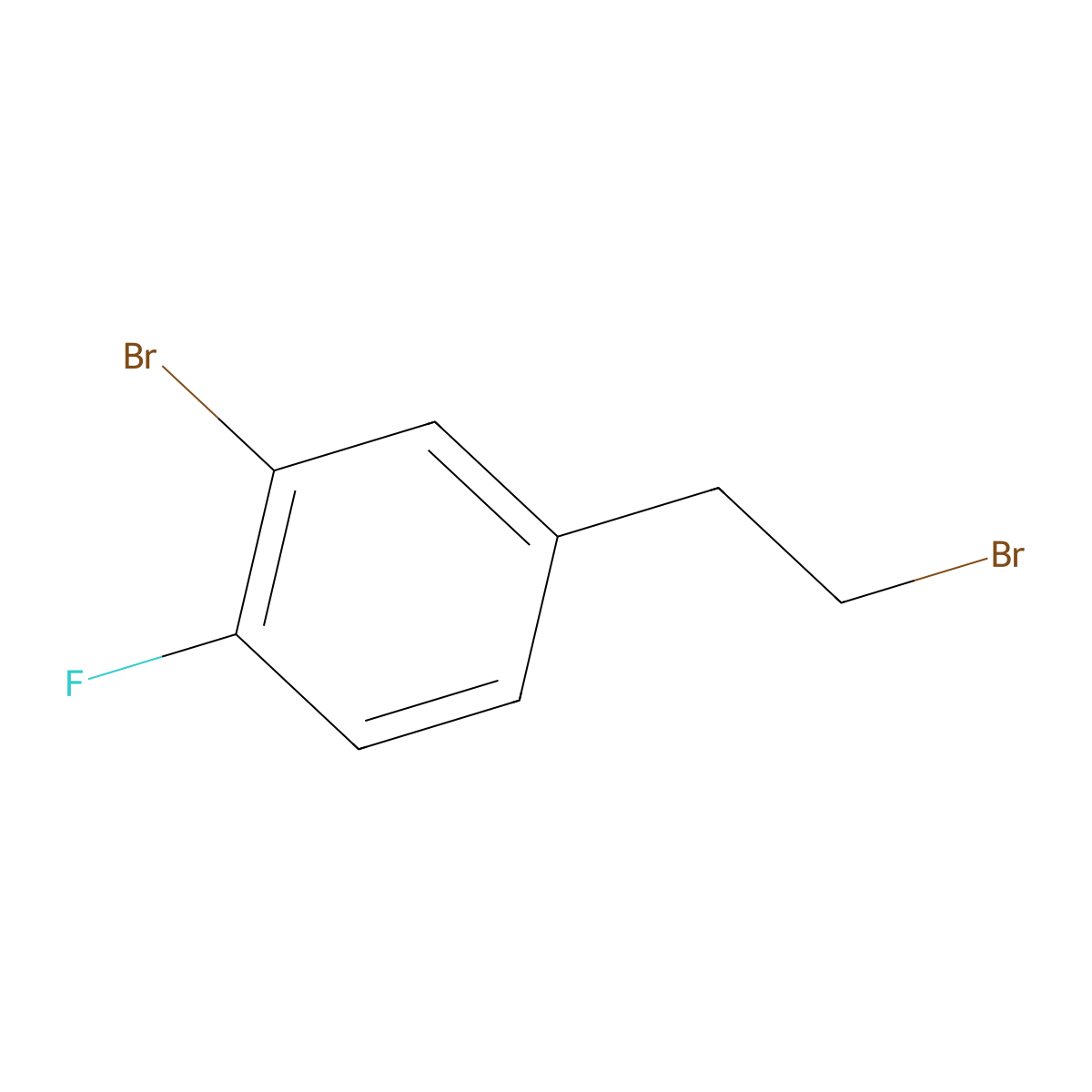 2-Bromo-4-(2-bromoethyl)-1-fluorobenzene molecular structure, CAS 1341423-25-3