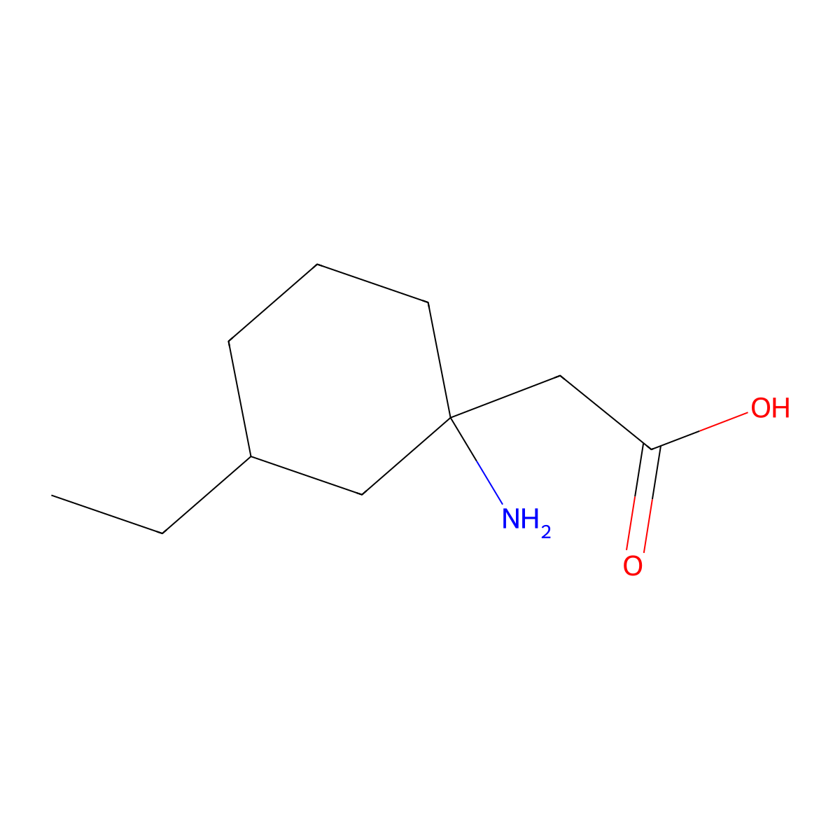 2-(1-Amino-3-ethylcyclohexyl)acetic acid molecular structure, CAS 1341427-42-6