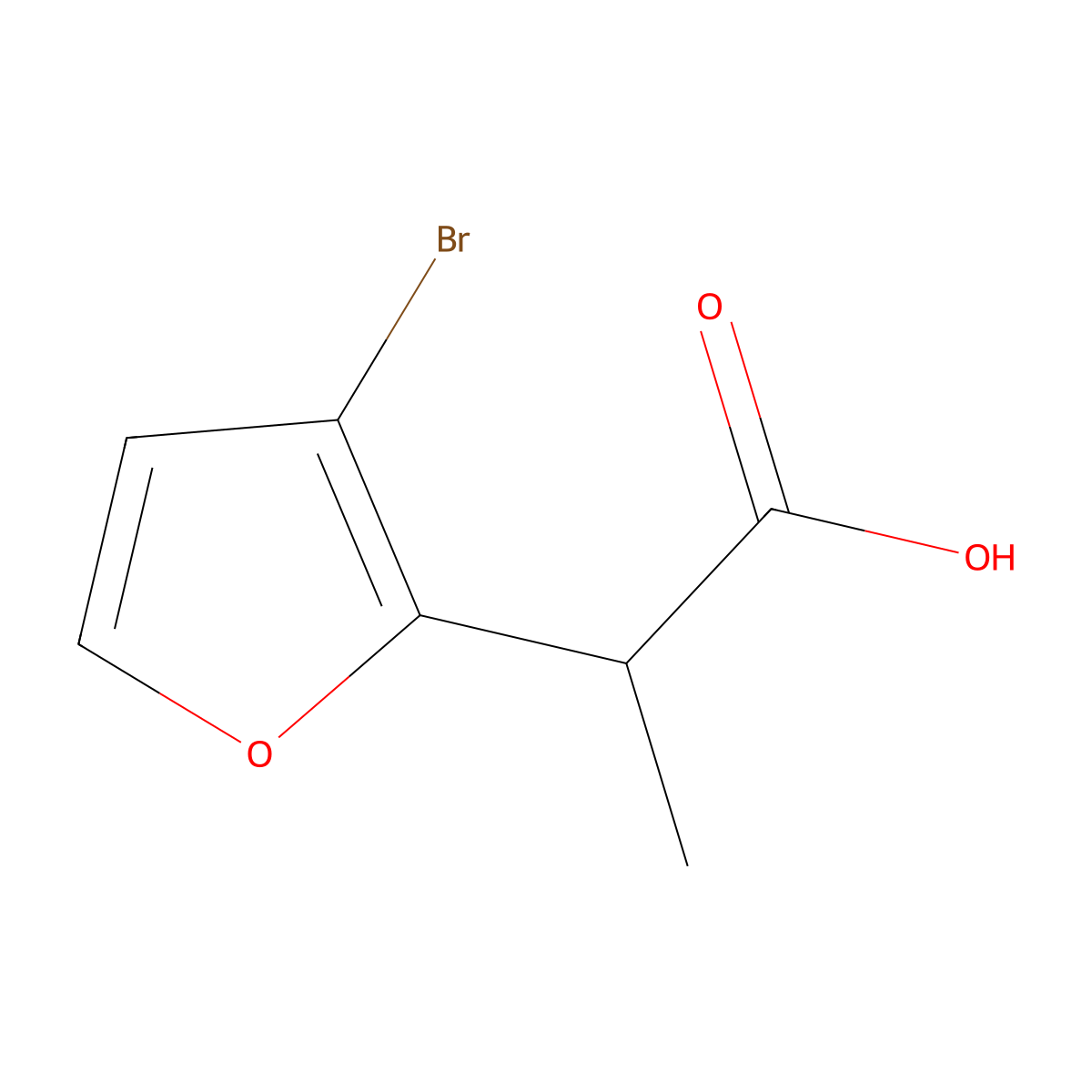 2-(3-Bromofuran-2-yl)propanoic acid molecular structure, CAS 1341428-85-0