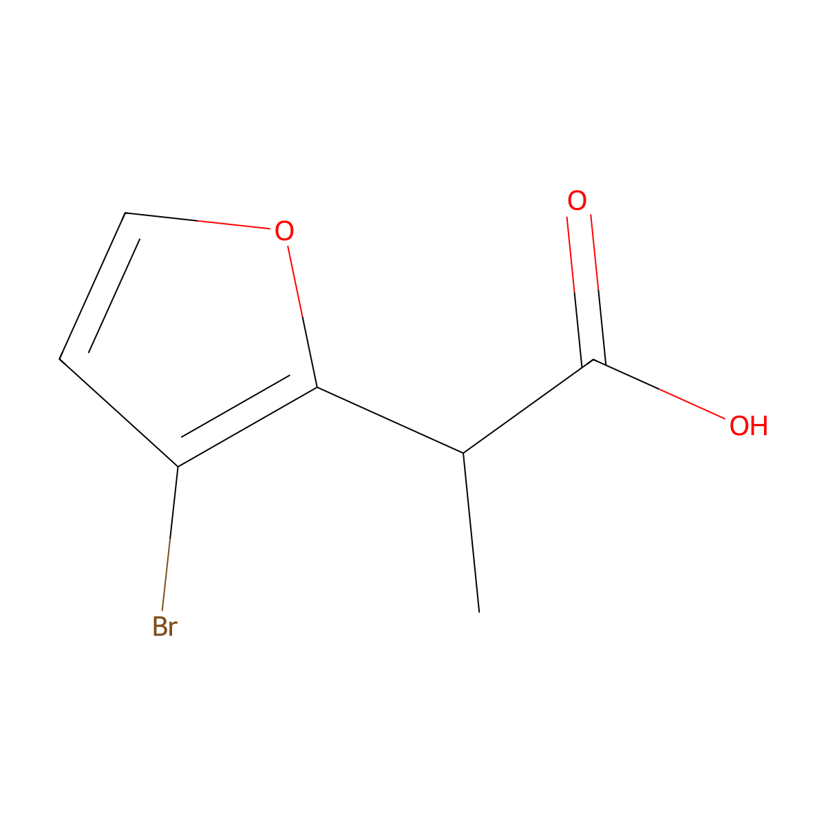 2-(3-Bromofuran-2-yl)propanoic acid molecular structure, CAS 1341428-85-0