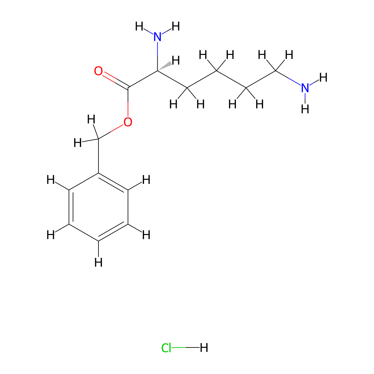 H-Lys-OBzl.HCl molecular structure, CAS 134143-21-8