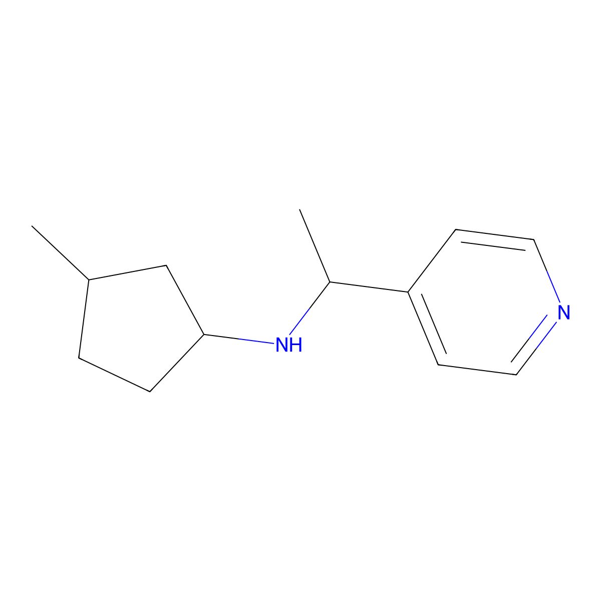 3-Methyl-N-[1-(pyridin-4-yl)ethyl]cyclopentan-1-amine molecular structure, CAS 1341430-66-7