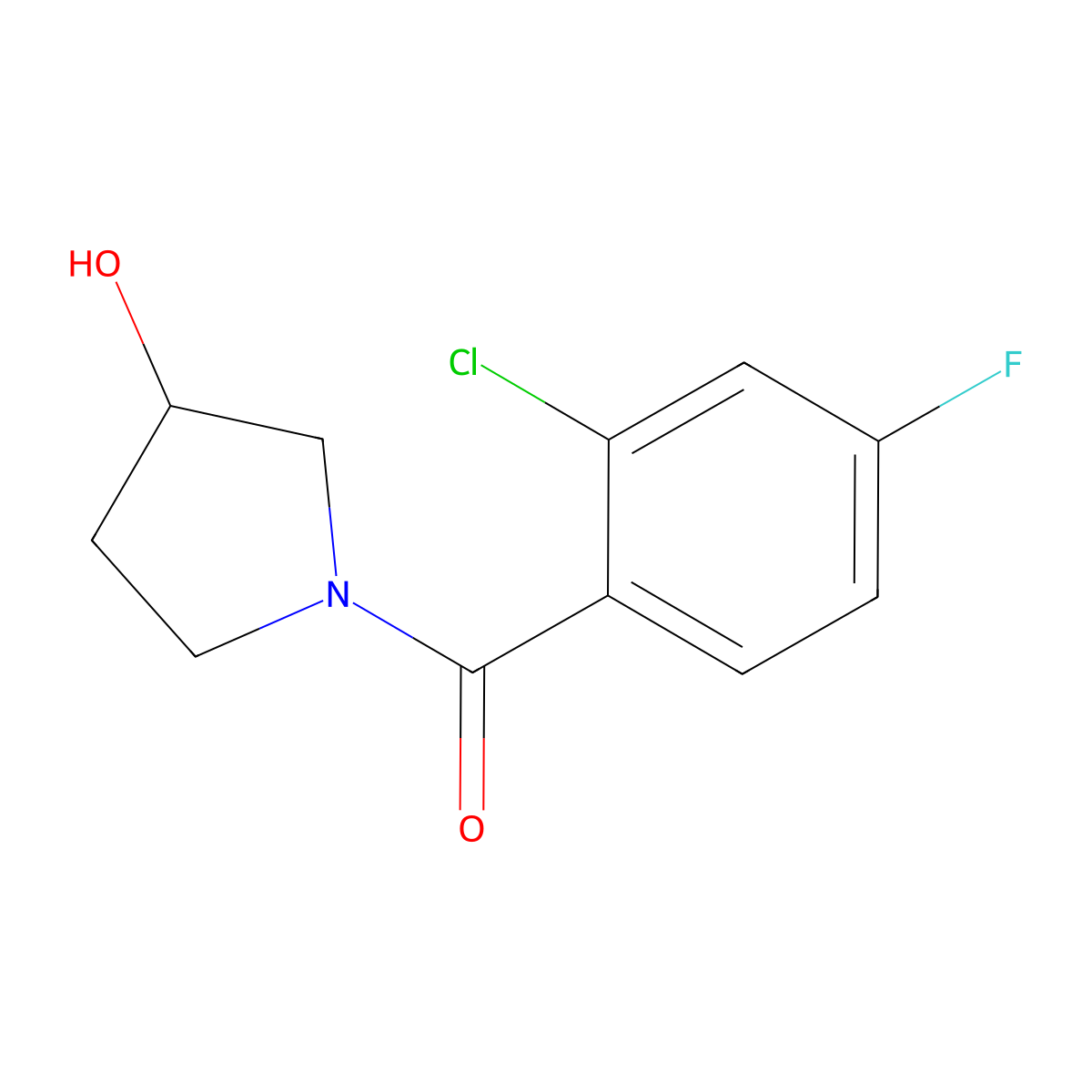1-(2-Chloro-4-fluorobenzoyl)pyrrolidin-3-ol molecular structure, CAS 1341431-70-6
