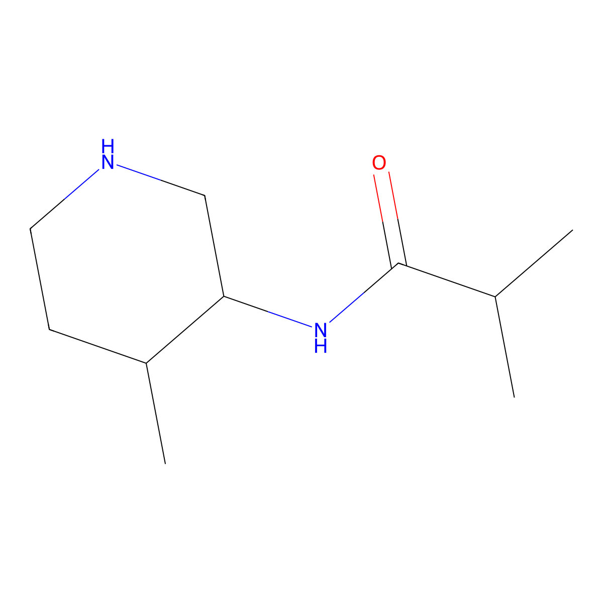 2-methyl-N-(4-methylpiperidin-3-yl)propanamide molecular structure, CAS 1341432-40-3