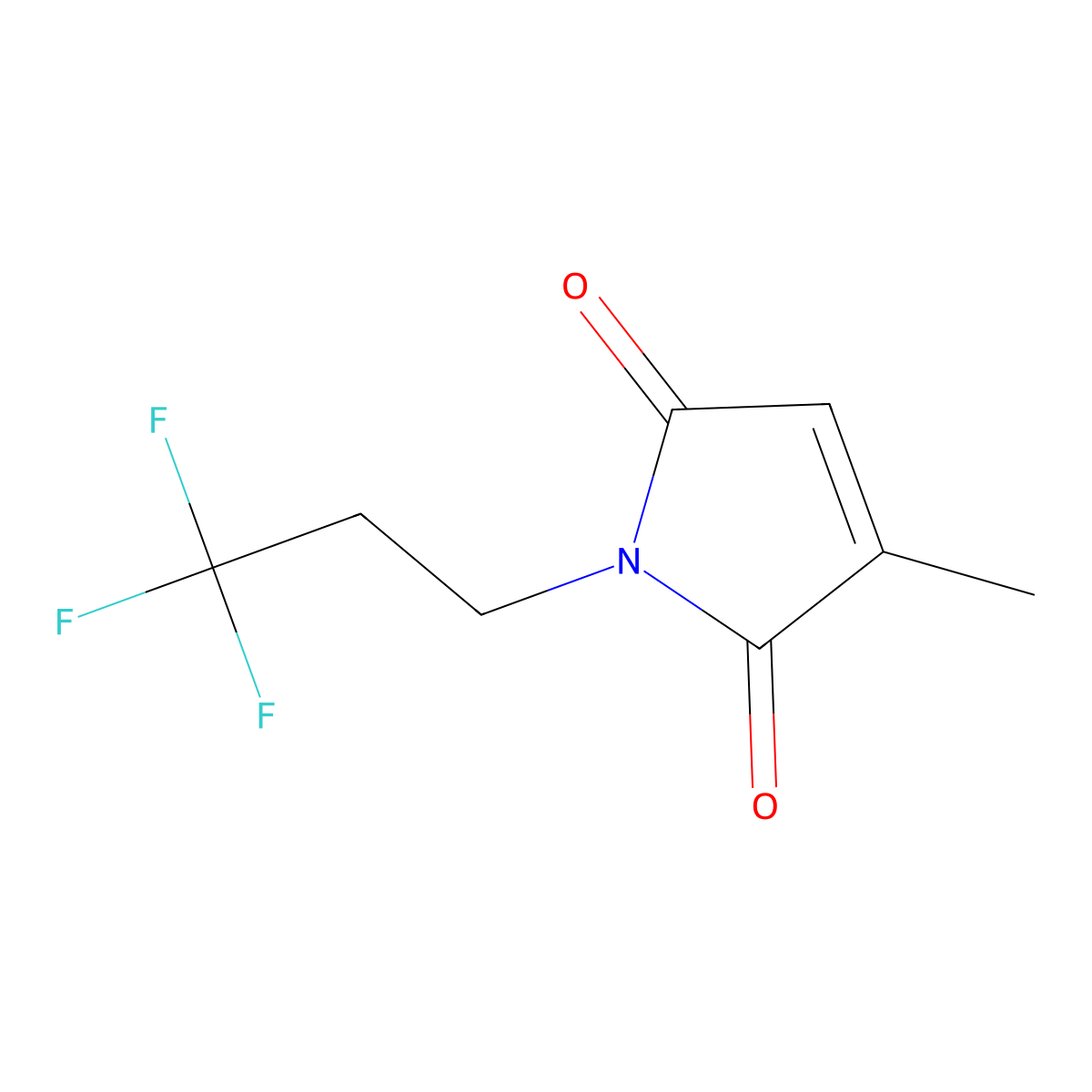 3-methyl-1-(3,3,3-trifluoropropyl)-2,5-dihydro-1H-pyrrole-2,5-dione molecular structure, CAS 1341433-56-4