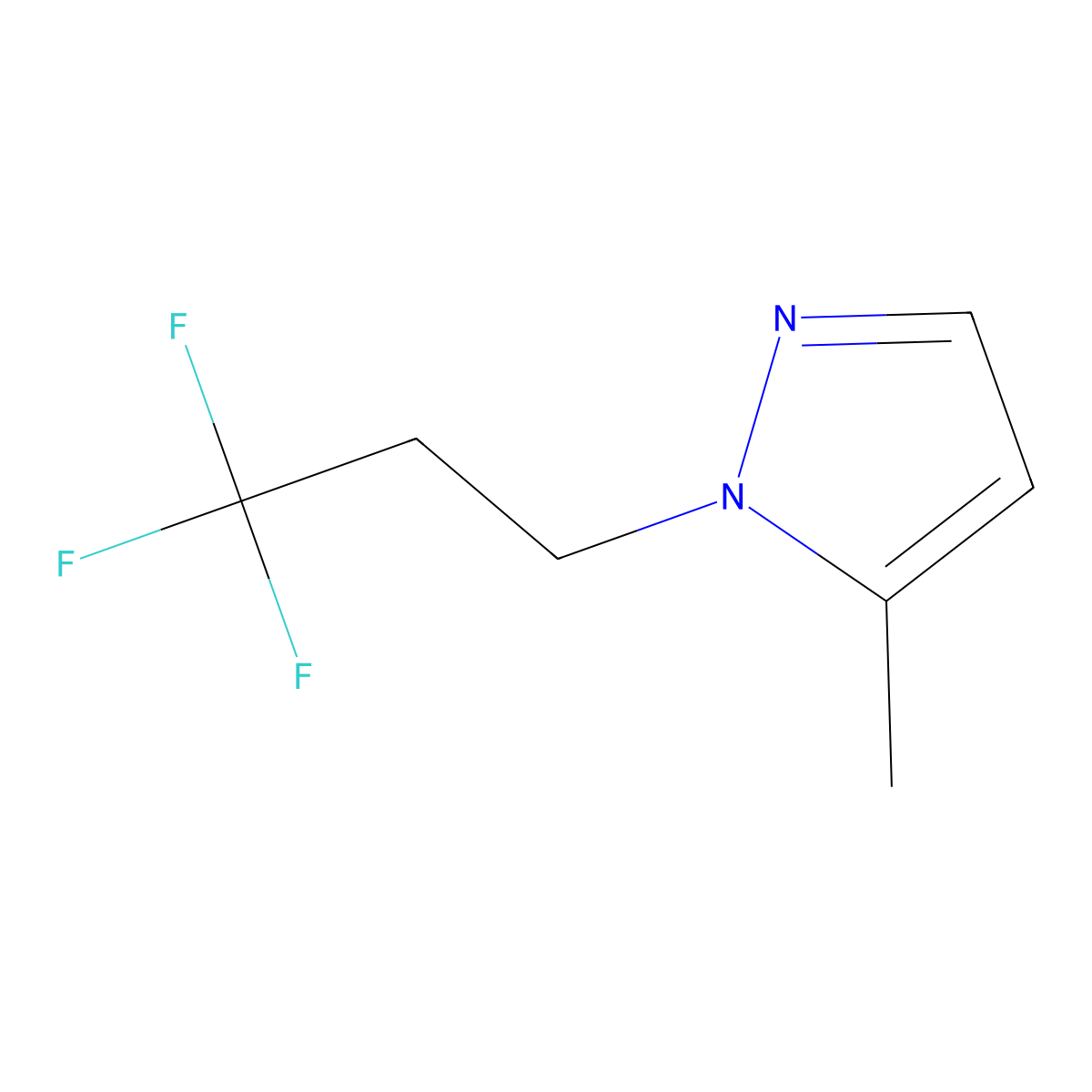 5-methyl-1-(3,3,3-trifluoropropyl)-1H-pyrazole molecular structure, CAS 1341433-76-8