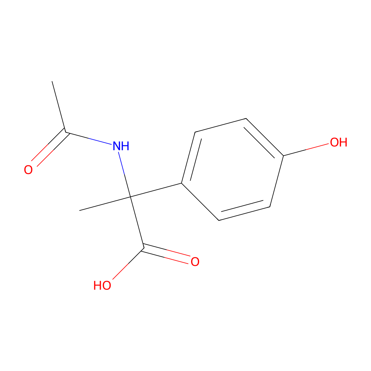 2-Acetamido-2-(4-hydroxyphenyl)propanoic acid molecular structure, CAS 1341434-04-5