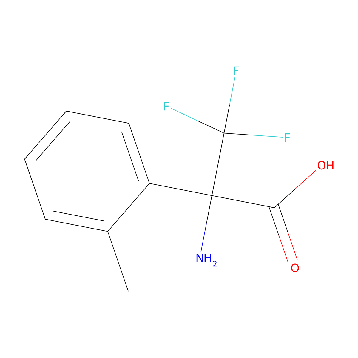 2-Amino-3,3,3-trifluoro-2-(2-methylphenyl)propanoic acid molecular structure, CAS 1341434-25-0