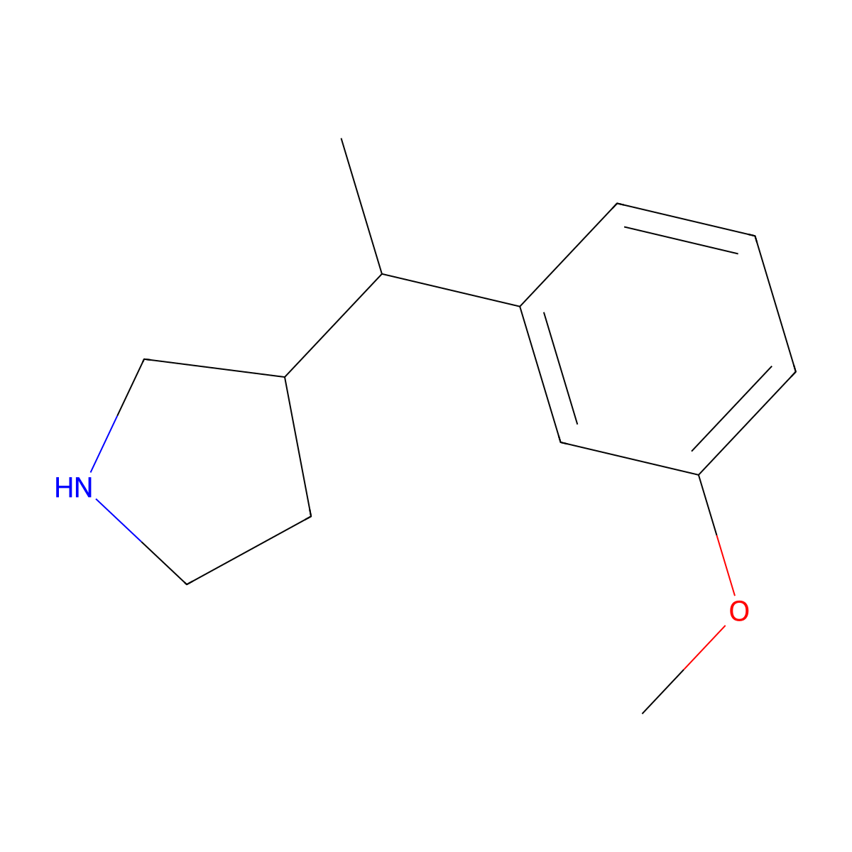 3-[1-(3-Methoxyphenyl)ethyl]pyrrolidine molecular structure, CAS 1341434-27-2