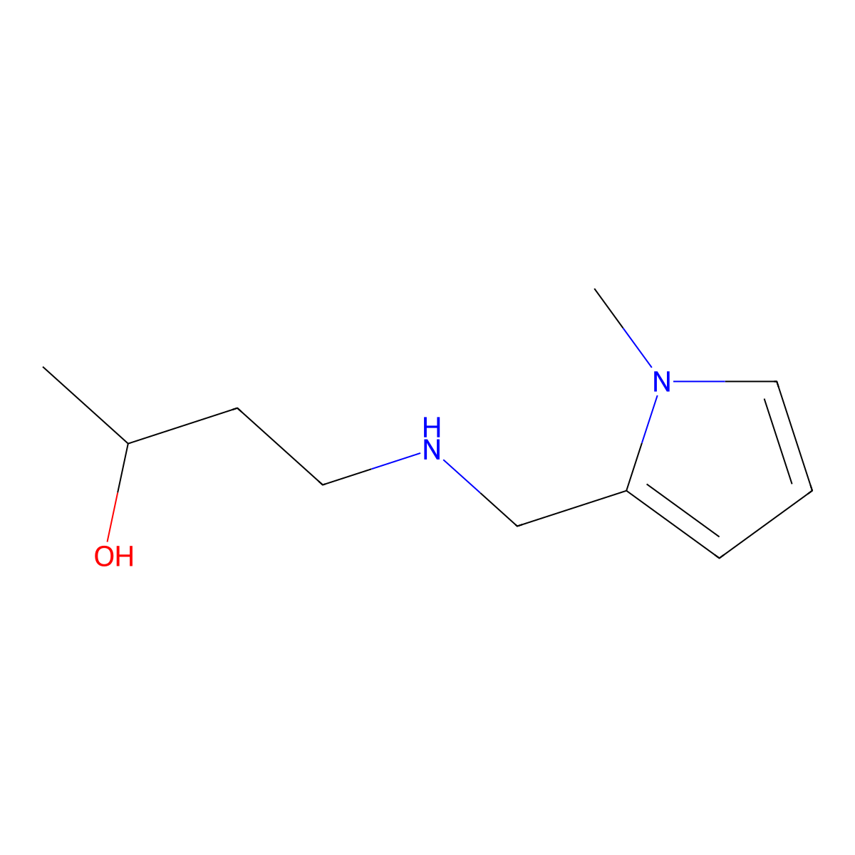 4-{[(1-methyl-1H-pyrrol-2-yl)methyl]amino}butan-2-ol molecular structure, CAS 1341434-55-6