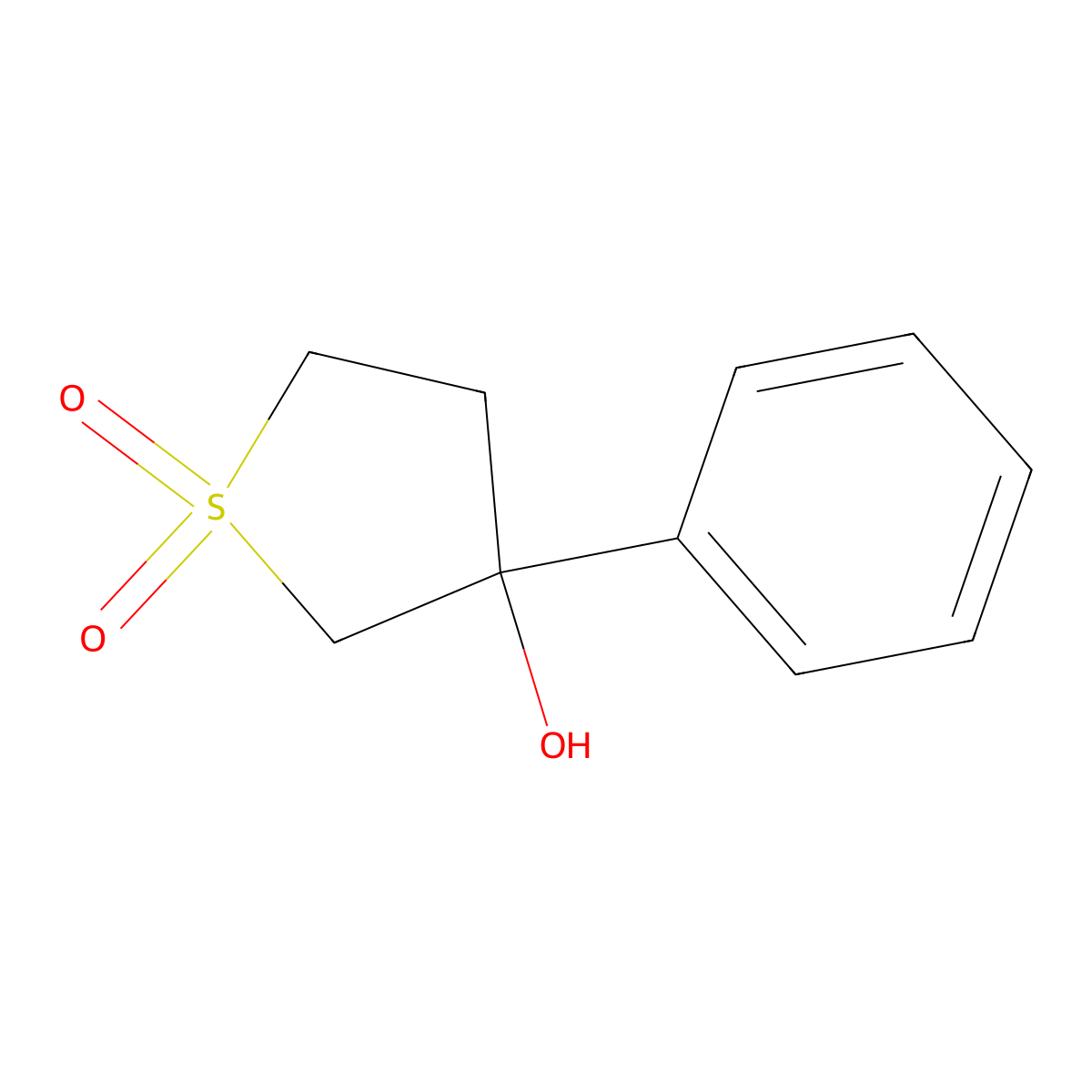 Thiophene-3-ol, tetrahydro-3-phenyl-, 1,1-dioxide molecular structure, CAS 1341435-07-1
