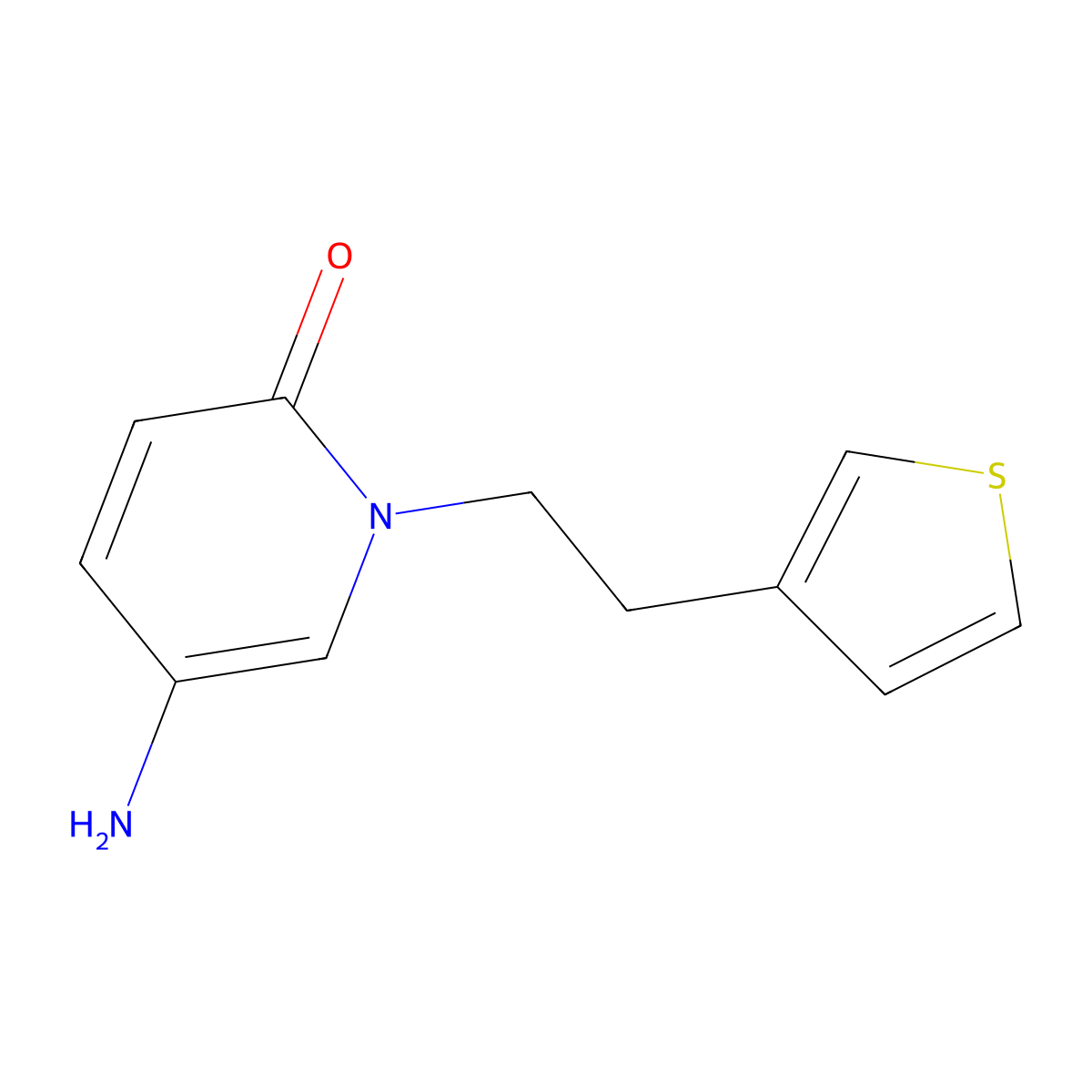 5-Amino-1-(2-(thiophen-3-yl)ethyl)pyridin-2(1h)-one molecular structure, CAS 1341435-64-0