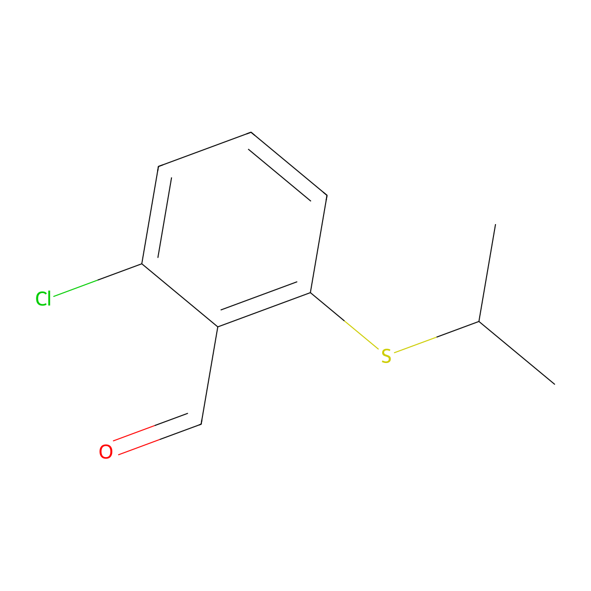 2-Chloro-6-(propan-2-ylsulfanyl)benzaldehyde molecular structure, CAS 1341438-16-1