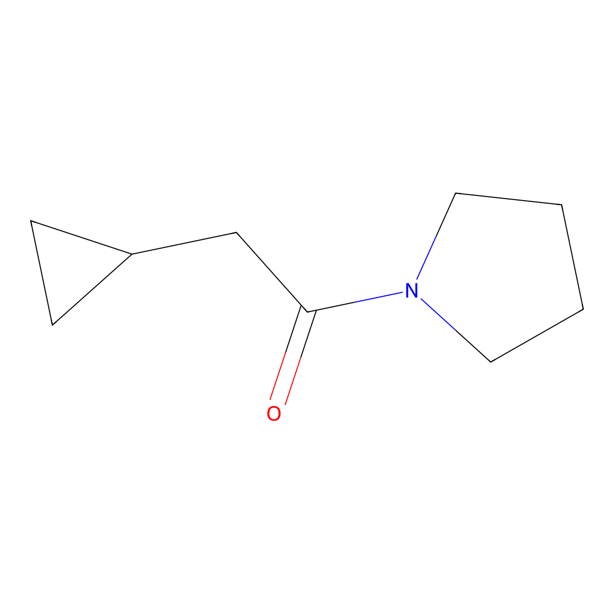 2-Cyclopropyl-1-(pyrrolidin-1-yl)ethan-1-one molecular structure, CAS 1341438-35-4