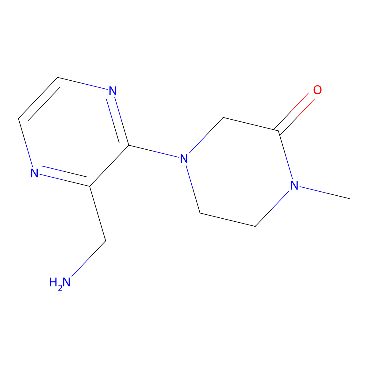 4-[3-(Aminomethyl)pyrazin-2-yl]-1-methylpiperazin-2-one molecular structure, CAS 1341438-84-3