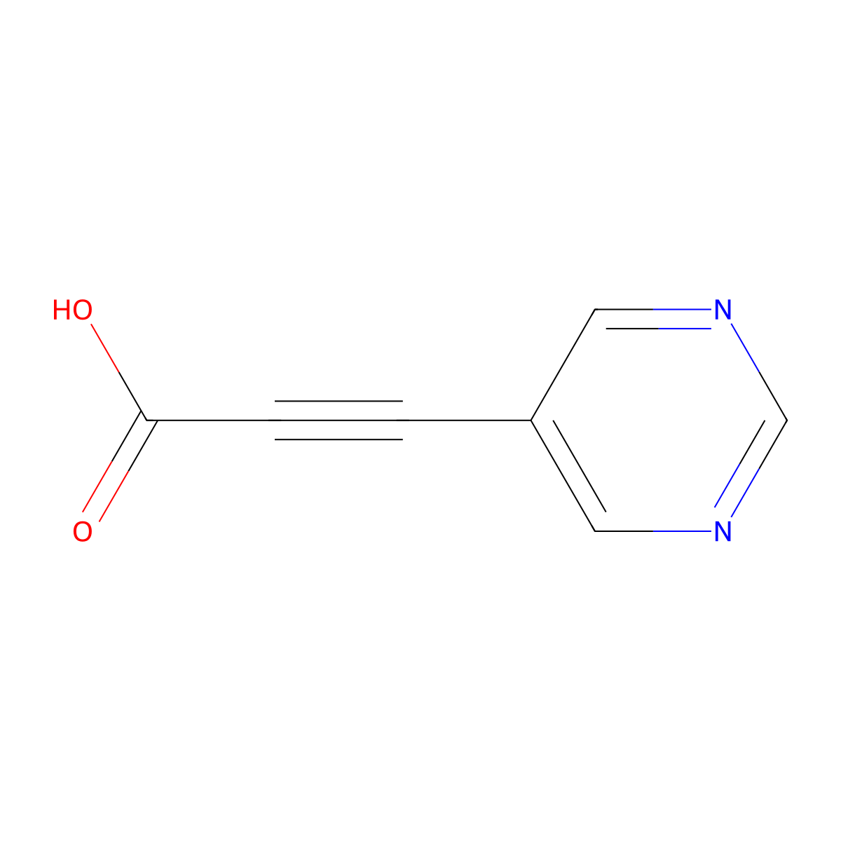 3-(Pyrimidin-5-yl)propiolic acid molecular structure, CAS 1341442-94-1