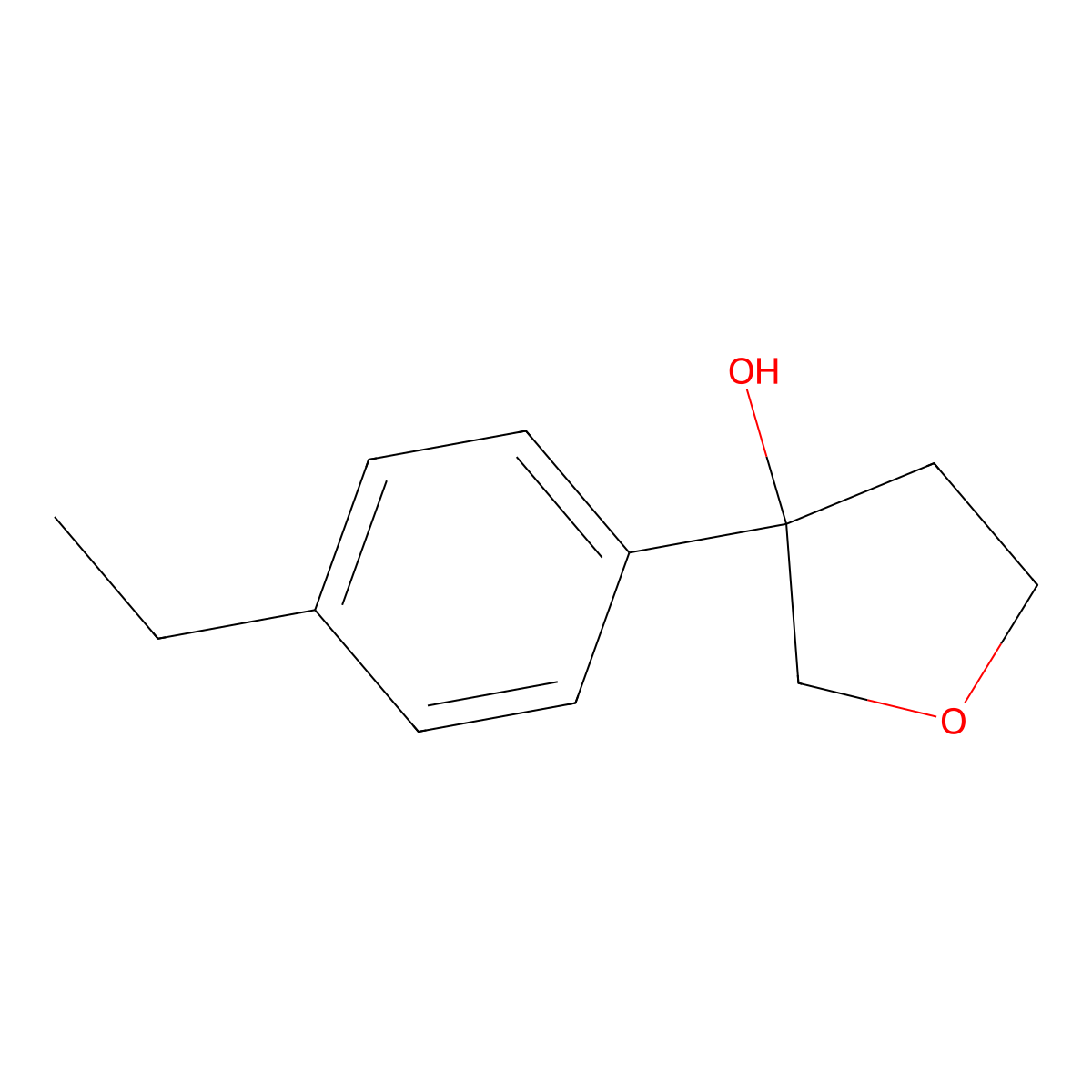 3-(4-Ethylphenyl)oxolan-3-ol molecular structure, CAS 1341443-87-5