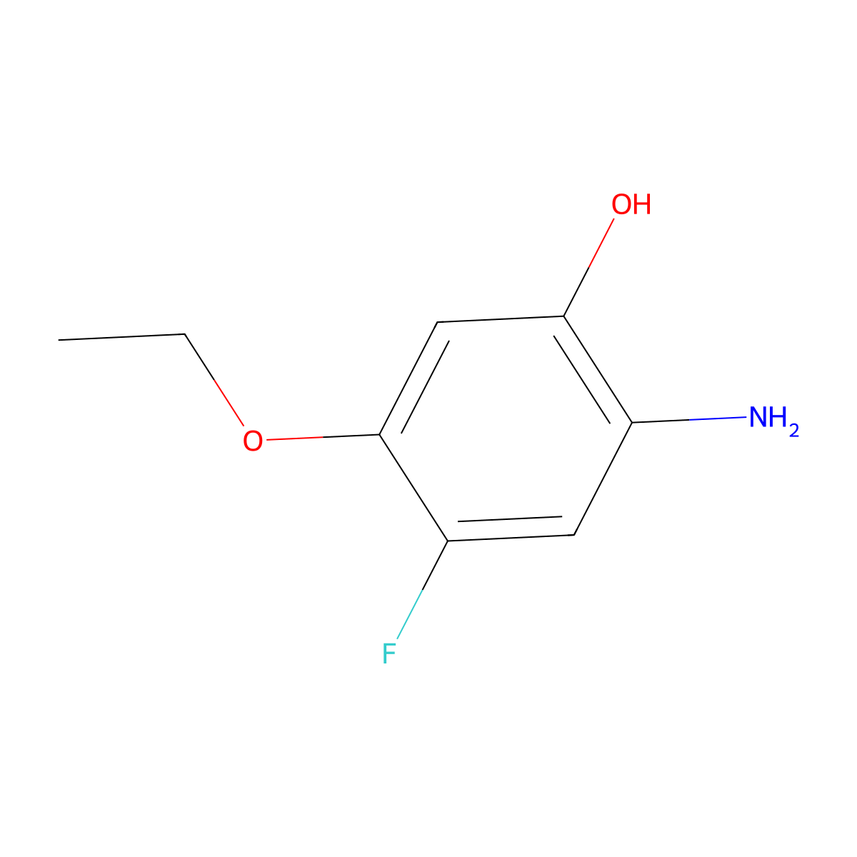 2-Amino-5-ethoxy-4-fluorophenol molecular structure, CAS 1341444-11-8