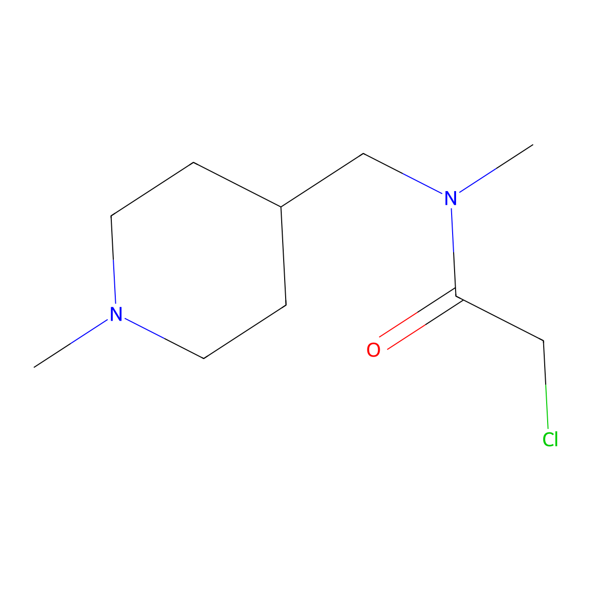 2-Chloro-N-methyl-N-(1-methyl-piperidin-4-ylmethyl)-acetamide molecular structure, CAS 1341444-30-1