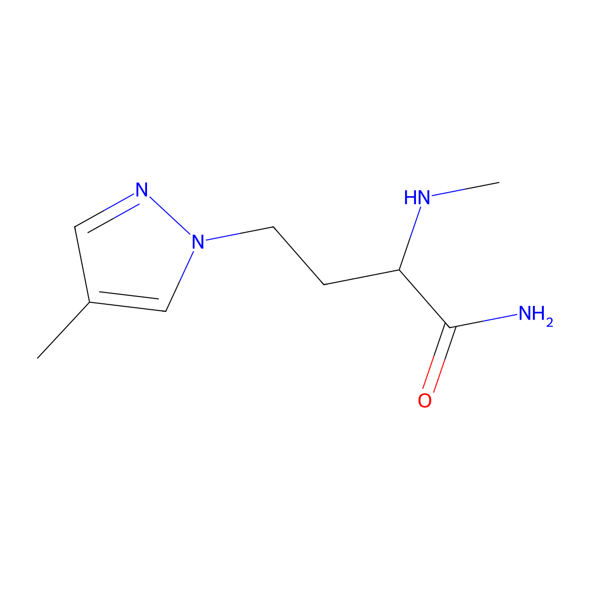 4-(4-Methyl-1h-pyrazol-1-yl)-2-(methylamino)butanamide molecular structure, CAS 1341446-12-5