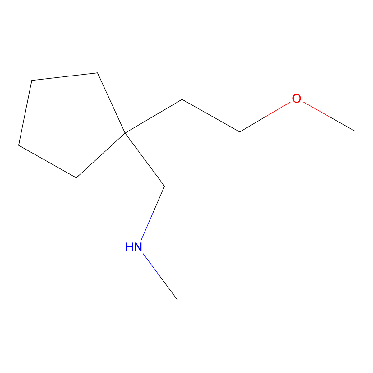 {[1-(2-Methoxyethyl)cyclopentyl]methyl}(methyl)amine molecular structure, CAS 1341446-17-0