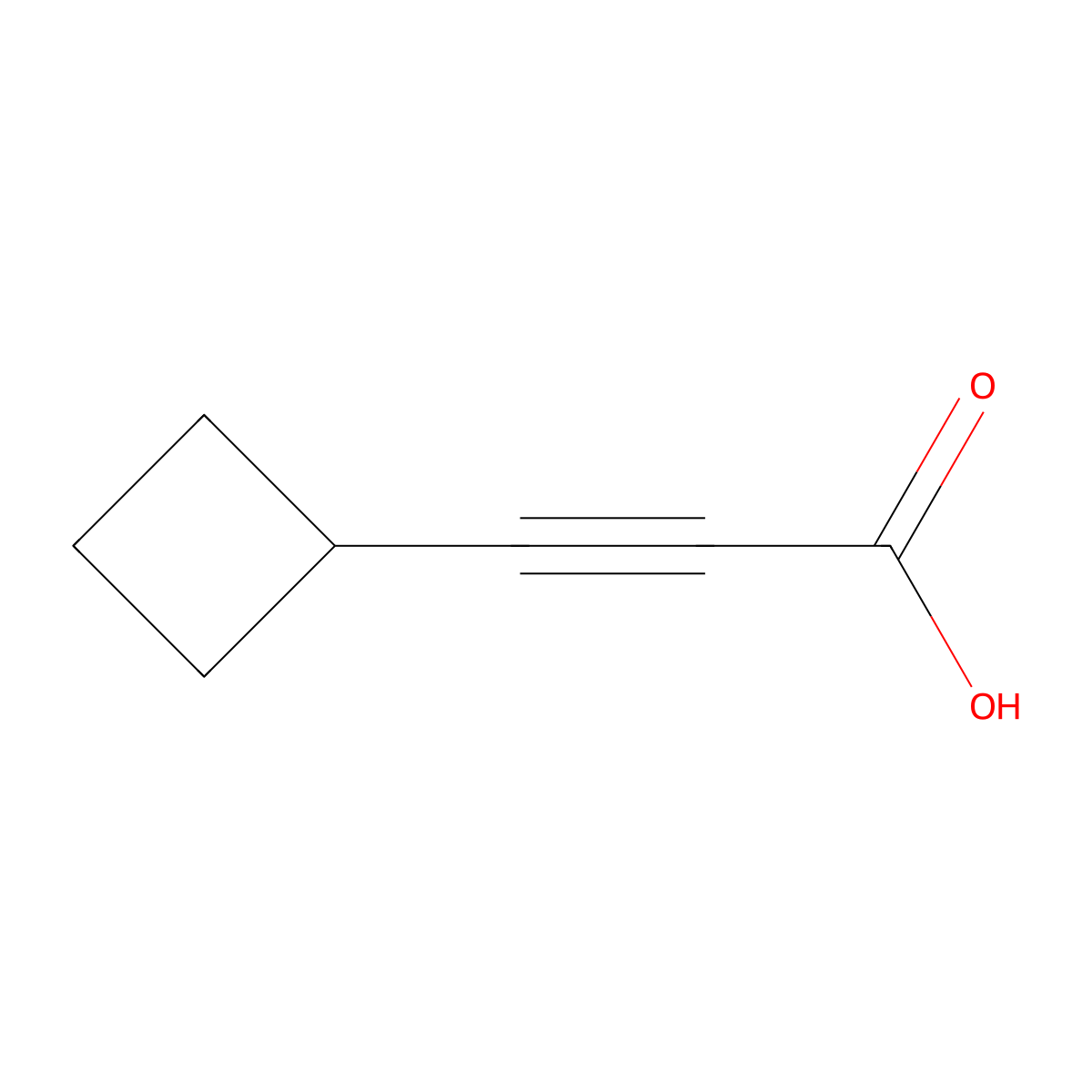 3-Cyclobutylprop-2-ynoic acid molecular structure, CAS 1341446-83-0
