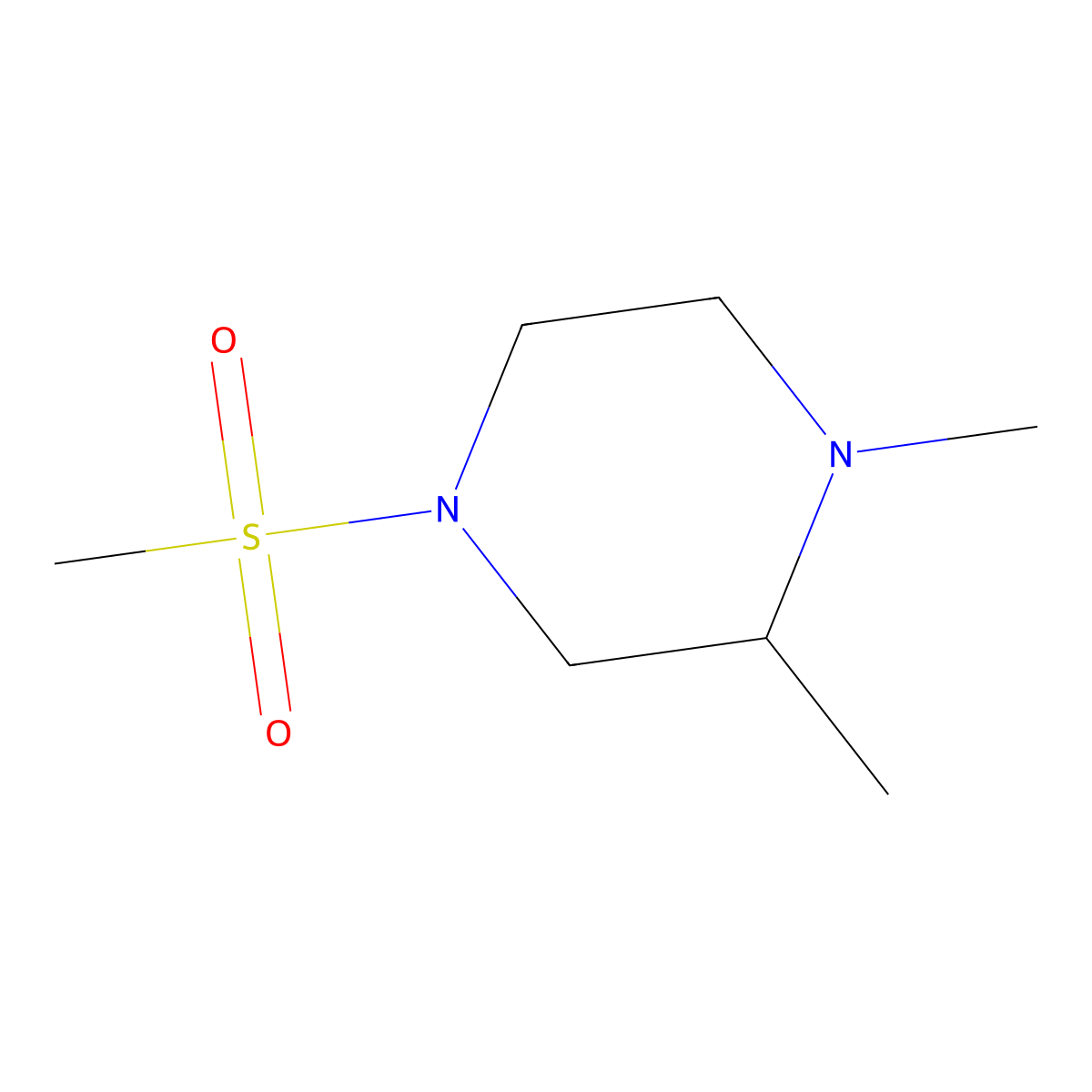 4-Methanesulfonyl-1,2-dimethylpiperazine molecular structure, CAS 1341447-16-2