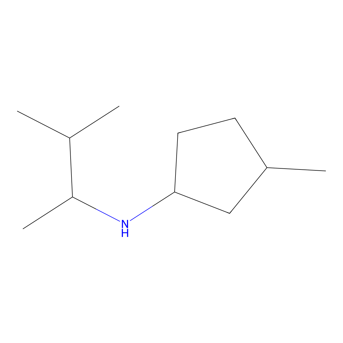 3-methyl-N-(3-methylbutan-2-yl)cyclopentan-1-amine molecular structure, CAS 1341448-06-3