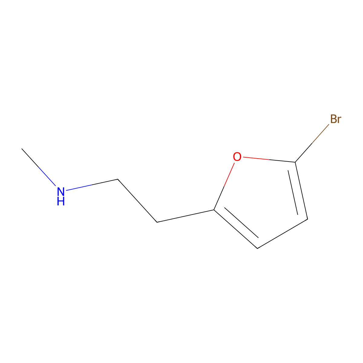 [2-(5-Bromofuran-2-yl)ethyl](methyl)amine molecular structure, CAS 1341448-28-9
